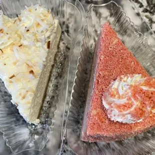 two slices of cheesecake