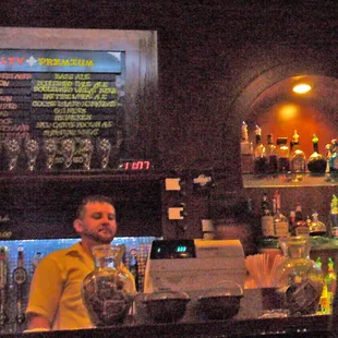 a man behind the bar