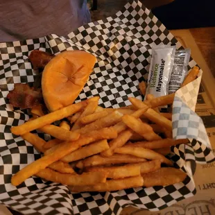 Burger and fries