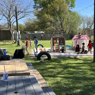 children playing in the backyard