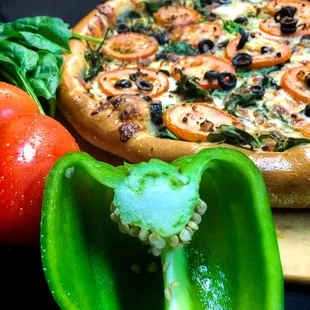 Mediterranean pizza made from scratch