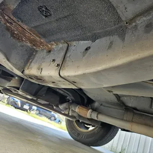 Under carry of my car where catalytic convertor was cut off