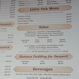 menu