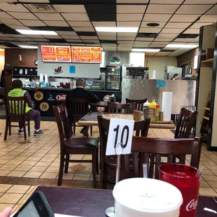 Order counter and menu.