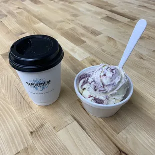 Fresh Brewed Coffee &amp; Blueberry Cheesecake Ice Cream