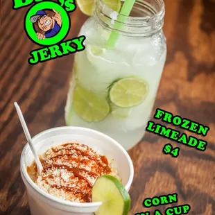 Frozen Limeades and Corn in a Cup!
