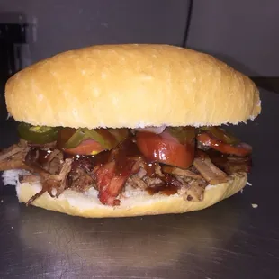 BBQ Brisket and Smoked Sausage Sandwiches! Loaded!