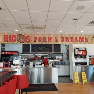 the inside of a restaurant