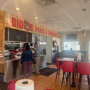 a man and a woman at the counter