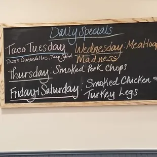 the menu