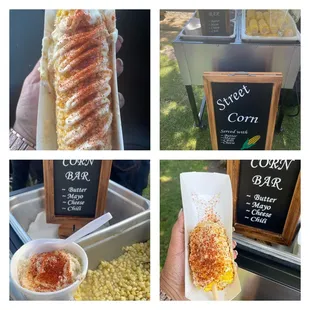 Elotes! Full size, half size or esquite (corn in a cup).