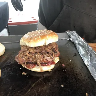 They added a three meat sandwich! It's beyond feeling at a good price for all the meat you get.