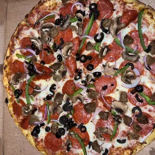 Supreme pizza! Highly recommend! If you are ever in the south side it's a must try pizza place !