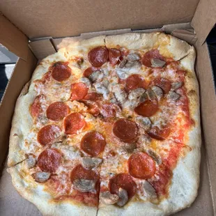 Taken as soon as received, box 12.5x12.5, barely fit so you're getting what you pay for size wise.