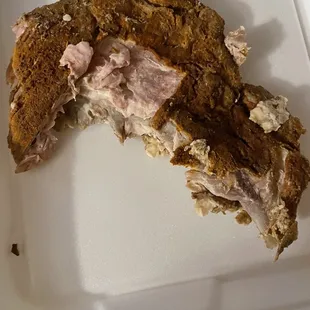 Gristle ...there were three small rib bones...that's what's gone