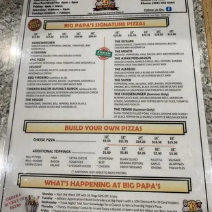 Updated menu!