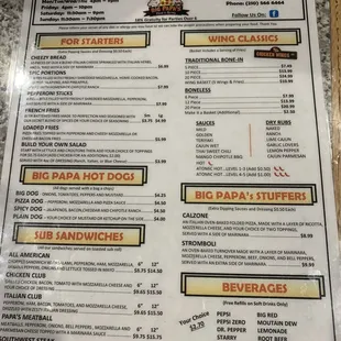 Updated menu!