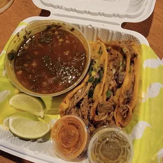 3x Birria Tacos w/ Consom