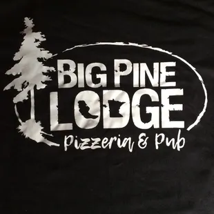 a black t - shirt with a white logo