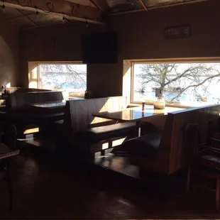 the dining area of the lodge