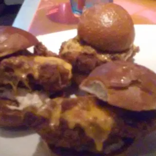 Fried Chicken Sliders and Bucket of Fries