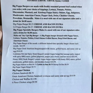 menu
