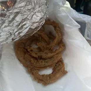 I was expecting more than 4 onion rings for the amount I paid for this. And this was the big poppa burger for 8.25 + 6.00 for onion rings