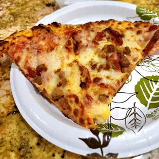 Pizza with sausage and pepperoni