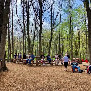 Crowd enjoying the weather, music &amp; beer