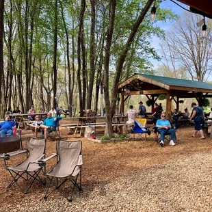Crowd enjoying the weather, beer &amp; music