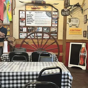 Inside is cute and cozy