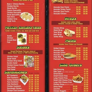 Menu from 2/24/24