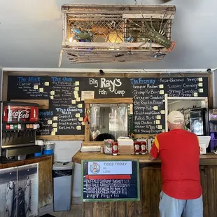 The order counter and the menu