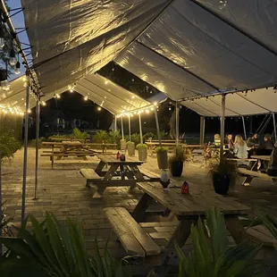 Don't let the empty tables fool you, we got there a little early for dinner.  By the time we finished, every single table was filled!
