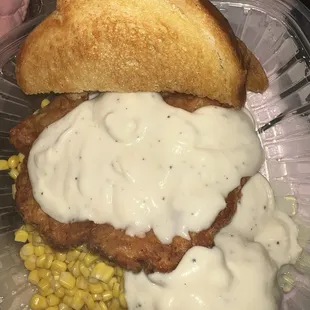 Hand-breaded chicken