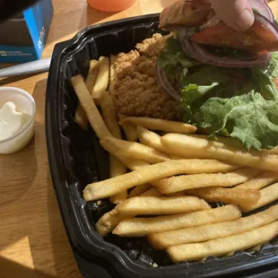 a sandwich and fries