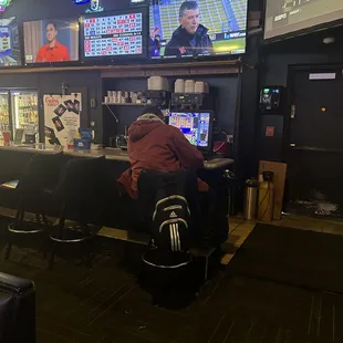 a man sitting at the bar