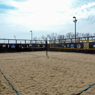 Lighted Regulation Size Sand Volleyball Courts