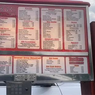 Drive-Thru menu