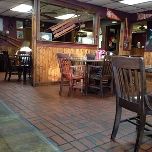 tables and chairs in a restaurant