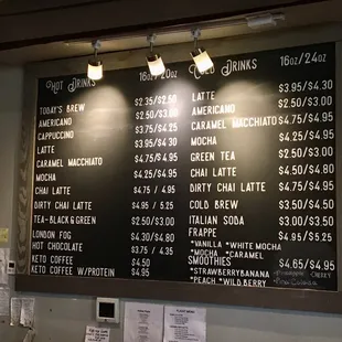 Drink menu