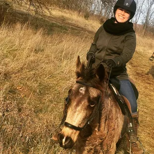 Here, I am pictured riding their little mare, Taylor, an amazing Tennessee Walker. We were riding in Shaker Village.