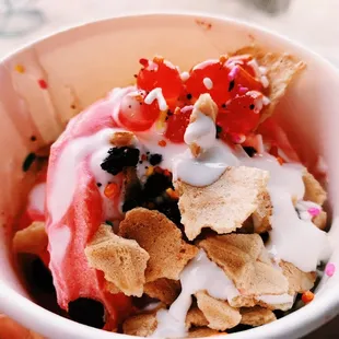 Cherry Ice Gelato + Toppings