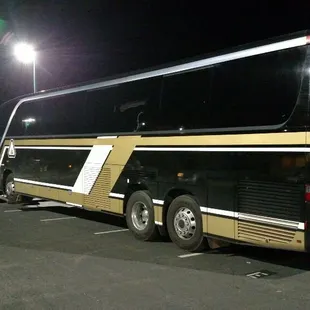 Towing a Setra 53 passenger bus to Stockton Delta Community College