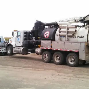 Towing a super sucker to shop in Bakersfield