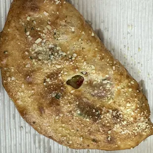 Ham,pineapple and jalapeno calzone