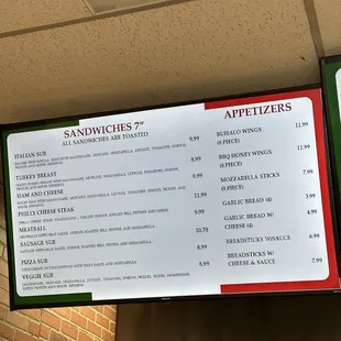 menu