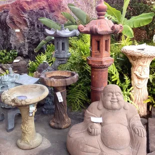 Big Rock carries birdbaths and lanterns too