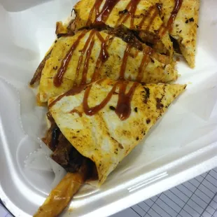 BBQ pork quesadilla