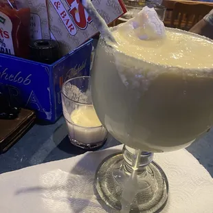 Supposed to be a pina colada. Looks like someone puked a banana split in a cup... pretty disgusting